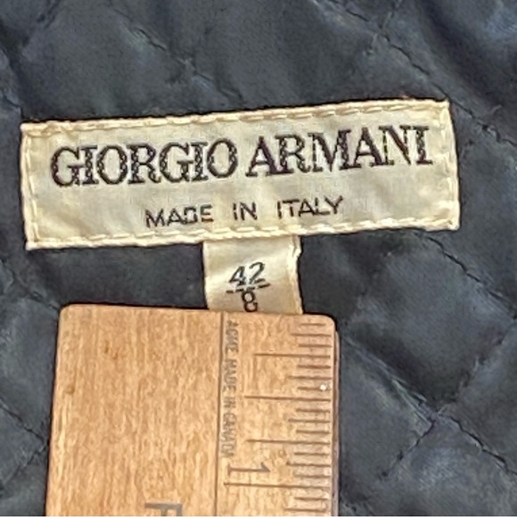 Vintage GFT Giorgio Armani Houndstooth Wool Blazer Velvet Trim Made in Italy - Picture 9 of 17